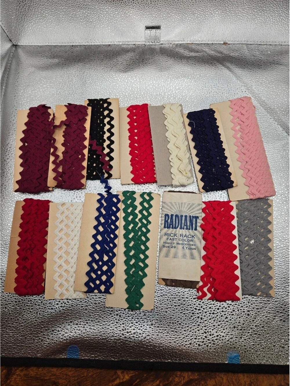 14 Packs of opened vtg Rick Rack in various colors, sewing notions, ric rac